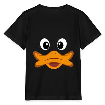 Ente Gesicht Kostüm Fasching Shirt Geschenk Idee - Stanley/Stella Kinder T-Shirt MINI CREATOR  - Schwarz - Vorne - Mikhail (115cm)