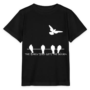 Le lève-tôt Le troupeau d'oiseaux L'idée cadeau - T-shirt bio MINI CREATOR Stanley/Stella Enfant - noir - Devant - Mikhail (115cm)