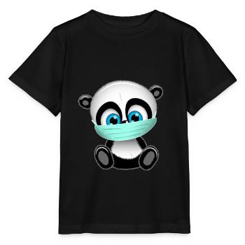 Masque pour le visage Panda Bear Pandamy - T-shirt bio MINI CREATOR Stanley/Stella Enfant - noir - Devant - Mikhail (115cm)