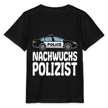 Nachwuchs Polizist Polizei Polizeiauto für Kinder - Stanley/Stella Kinder T-Shirt MINI CREATOR  - Schwarz - Vorne - Mikhail (115cm)