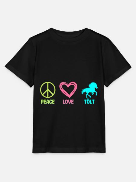 Tölt Islandpferd Isländer Pferd Peace Love - T-shirt MINI CREATOR barn från Stanley/Stella - svart