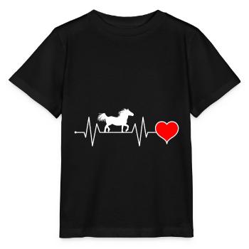 Battement de cœur de cheval à sang froid Noriker - T-shirt bio MINI CREATOR Stanley/Stella Enfant - noir - Devant - Mikhail (115cm)