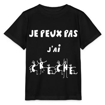 je peux pas j'ai creche - T-shirt bio MINI CREATOR Stanley/Stella Enfant - noir - Devant - Mikhail (115cm)
