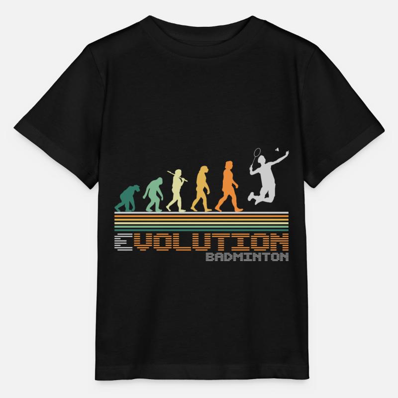 Badminton Shuttlecock Evolution Retro Funny - T-shirt bio MINI CREATOR Stanley/Stella Enfant - noir