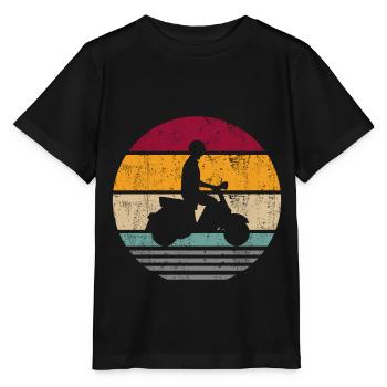 Scooter electric scooter scooter driver retro - Stanley/Stella MINI CREATOR Kids’ T-Shirt - black - Front - Mikhail (115cm)