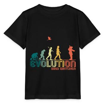 Ornithologie Birds Watch Evolution Retro - T-shirt bio MINI CREATOR Stanley/Stella Enfant - noir - Devant - Mikhail (115cm)