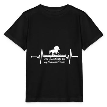 Islandpferd Tölt Isländer Herzschlag mit Spruch - Stanley/Stella Kinder T-Shirt MINI CREATOR  - Schwarz - Vorne - Mikhail (115cm)