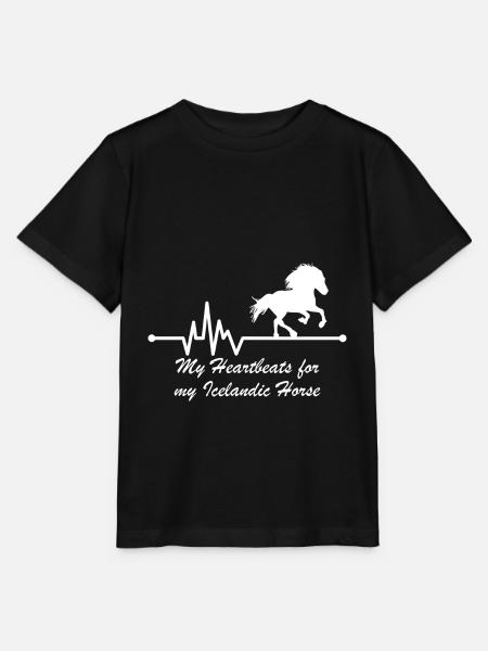 Islandpferd Isländer Tölt Herzschlag mit Spruch - Stanley/Stella Kinder T-Shirt MINI CREATOR - Schwarz