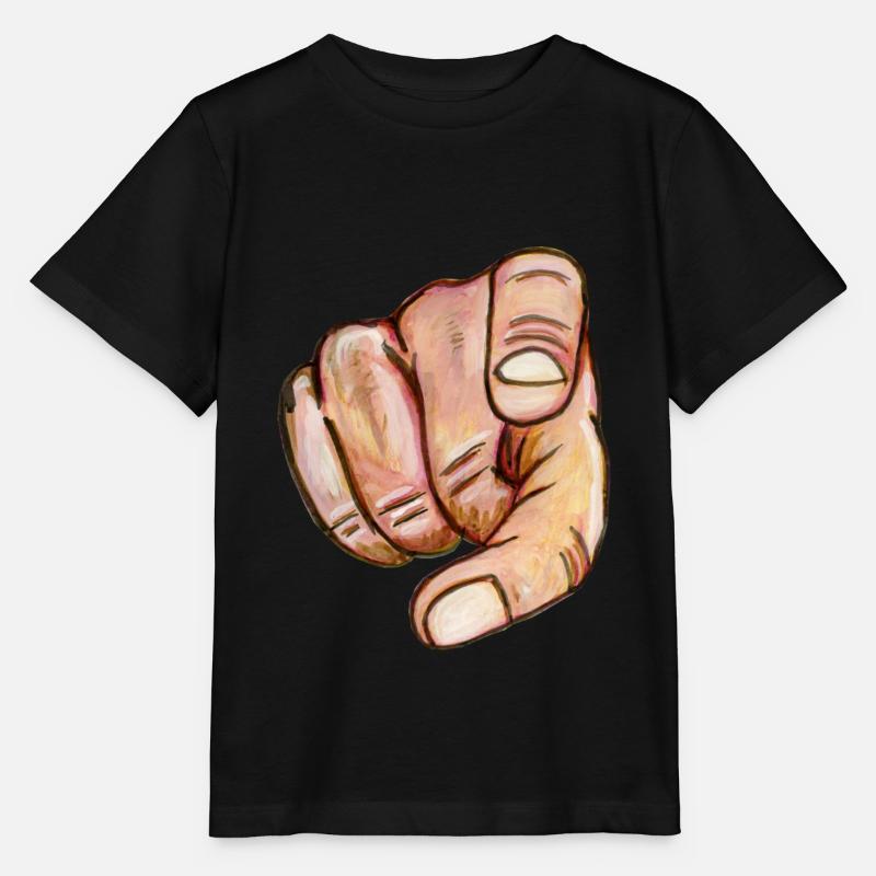 main avec doigt index qui pointe vers quelqu'un - T-shirt bio MINI CREATOR Stanley/Stella Enfant - noir