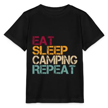 Eat Sleep Camping Vintage Retro Proverbe pour campeurs - T-shirt bio MINI CREATOR Stanley/Stella Enfant - noir - Devant - Mikhail (115cm)