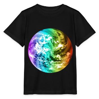 Globe terrestre coloré globe terrestre globe terrestre coloré - T-shirt bio MINI CREATOR Stanley/Stella Enfant - noir - Devant - Mikhail (115cm)