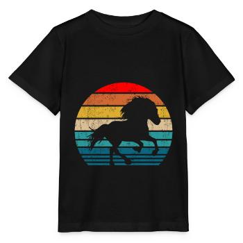 Islandpferd Tölt Pferderasse Retro Vintage Umriss - Stanley/Stella Kinder T-Shirt MINI CREATOR  - Schwarz - Vorne - Mikhail (115cm)