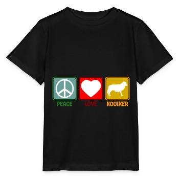 Cooïiker cooïiker Peace Love Proverbe Rétro - T-shirt bio MINI CREATOR Stanley/Stella Enfant - noir - Devant - Mikhail (115cm)