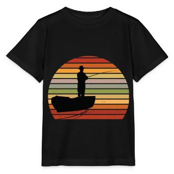Pêcheur vintage - T-shirt bio MINI CREATOR Stanley/Stella Enfant - noir - Devant - Mikhail (115cm)