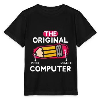 L'ordinateur d'origine PC Nerd IT Technology Geek - T-shirt bio MINI CREATOR Stanley/Stella Enfant - noir - Devant - Mikhail (115cm)