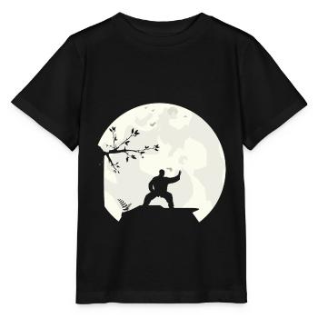Tai Chi Shadow Boxing Full Moon Moon Silhouette - Stanley/Stella MINI CREATOR Kids’ T-Shirt - black - Front - Mikhail (115cm)