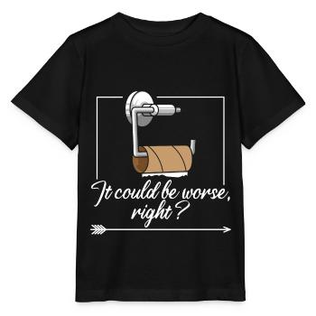 Toilet paper, Toilet roll, Fun, Bad luck, Bathroom - Stanley/Stella MINI CREATOR Kids’ T-Shirt - black - Front - Mikhail (115cm)
