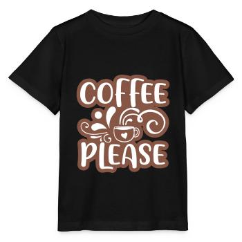Café s’il vous plaît Autocollant Design 01 - T-shirt bio MINI CREATOR Stanley/Stella Enfant - noir - Devant - Mikhail (115cm)