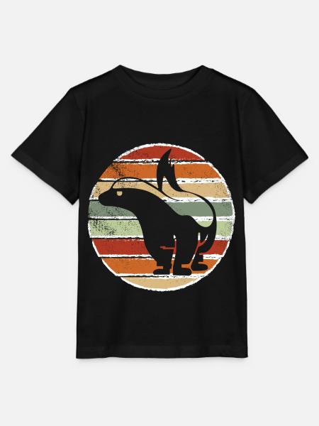 Retro Honigdachs Vintage Honigdachs - Stanley/Stella Kinder T-Shirt MINI CREATOR  - Schwarz