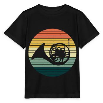 French horn horn player - Stanley/Stella MINI CREATOR Kids’ T-Shirt - black - Front - Mikhail (115cm)