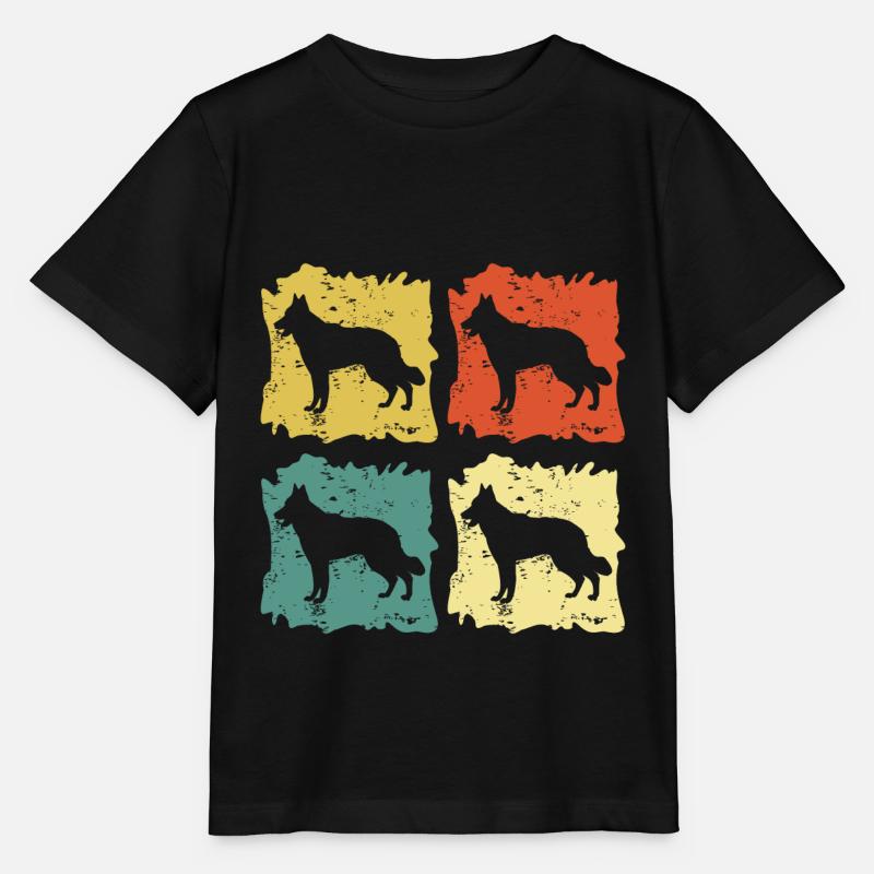 Schweizer Weißer Schäferhund Pop Art - Stanley/Stella Kinder T-Shirt MINI CREATOR  - Schwarz