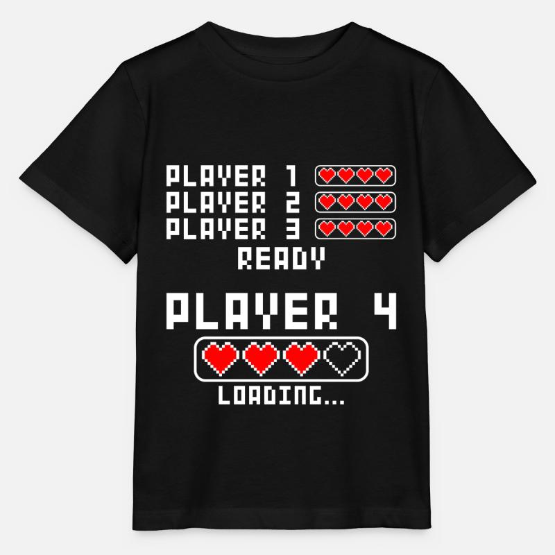 Schwangerschaft verkünden Baby Player 4 Loading - Stanley/Stella Kinder T-Shirt MINI CREATOR  - Schwarz
