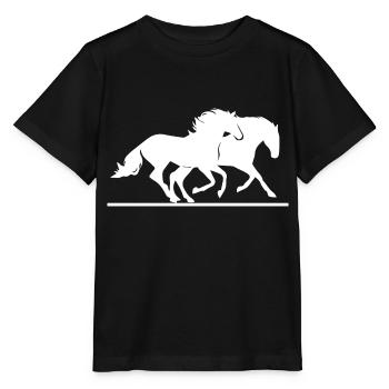 Horse Horse Riding - Stanley/Stella MINI CREATOR Kids’ T-Shirt - black - Front - Mikhail (115cm)