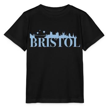 Bristol Angleterre capitale Skyline UK - T-shirt bio MINI CREATOR Stanley/Stella Enfant - noir - Devant - Mikhail (115cm)