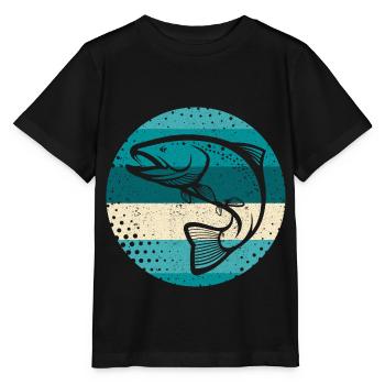 Pêche pêche pêche à la truite pêche - T-shirt bio MINI CREATOR Stanley/Stella Enfant - noir - Devant - Mikhail (115cm)