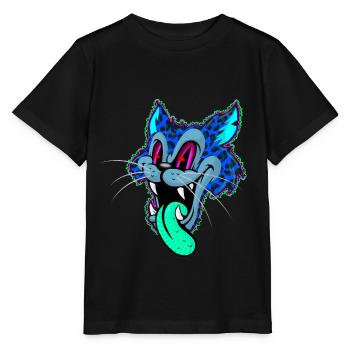 Leopard Comic Psychédélique - T-shirt bio MINI CREATOR Stanley/Stella Enfant - noir - Devant - Mikhail (115cm)