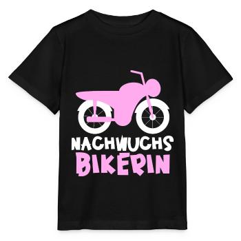 Motorrad Motiv für Mädchen - Nachwuchs Bikerin - Stanley/Stella Kinder T-Shirt MINI CREATOR  - Schwarz - Vorne - Mikhail (115cm)