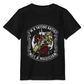 Tattoo Tattoo Rockabilly Tattoo Studio - T-shirt bio MINI CREATOR Stanley/Stella Enfant - noir - Devant - Mikhail (115cm)
