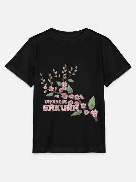 Cherry Blossom Blossom Colorful - Stanley/Stella MINI CREATOR Kids’ T-Shirt - black