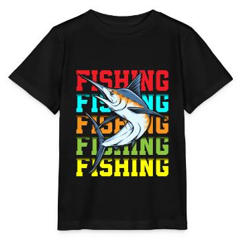 Fischer Fischen Angel Köder - Stanley/Stella Kinder T-Shirt MINI CREATOR  - Schwarz - Vorne - Mikhail (115cm)