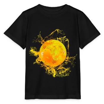 Sonne mit Farbspritzer - Stanley/Stella Kinder T-Shirt MINI CREATOR  - Schwarz - Vorne - Mikhail (115cm)
