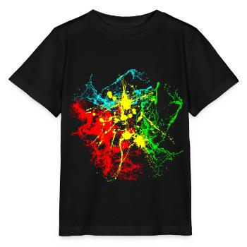 Farbspritzer - Stanley/Stella Kinder T-Shirt MINI CREATOR  - Schwarz - Vorne - Mikhail (115cm)