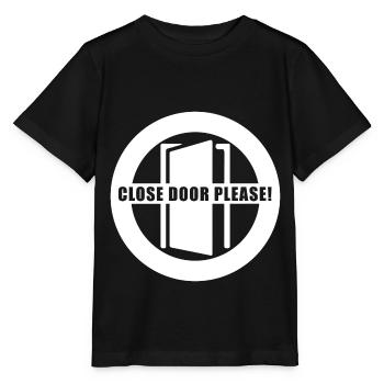 Please close doors | Please close the door - Stanley/Stella MINI CREATOR Kids’ T-Shirt - black - Front - Mikhail (115cm)