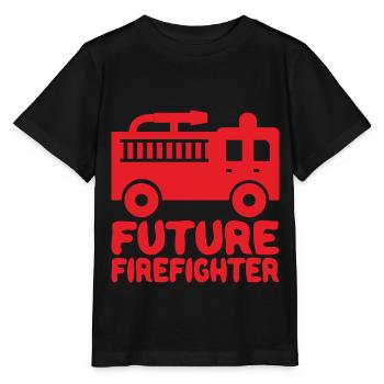 Future Firefighter Fireman Baby Boy Birthday Gift - Stanley/Stella Kinder T-Shirt MINI CREATOR  - Schwarz - Vorne - Mikhail (115cm)