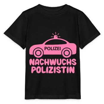 Polizei Polizistin Baby Mädchen Polizeiauto Pink - Stanley/Stella Kinder T-Shirt MINI CREATOR  - Schwarz - Vorne - Mikhail (115cm)