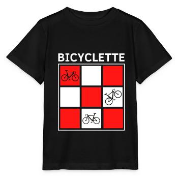VÉLO CARRÉS ROUGE BLANC - T-shirt bio MINI CREATOR Stanley/Stella Enfant - noir - Devant - Mikhail (115cm)