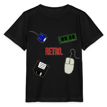 Retro Computer Lettering Statement Gift 90s - Stanley/Stella MINI CREATOR Kids’ T-Shirt - black - Front - Mikhail (115cm)