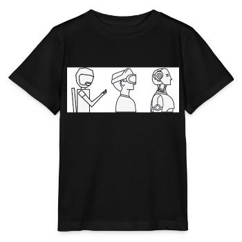 Téléphone portable VR Cyborg - T-shirt bio MINI CREATOR Stanley/Stella Enfant - noir - Devant - Mikhail (115cm)