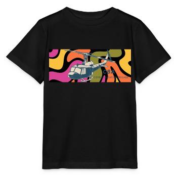 Helikopter vintage Geschenk - Stanley/Stella Kinder T-Shirt MINI CREATOR  - Schwarz - Vorne - Mikhail (115cm)