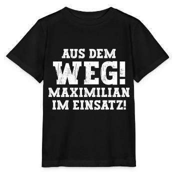 Maximilian Lustiger Spruch Vorname Name Maximilian - Stanley/Stella Kinder T-Shirt MINI CREATOR  - Schwarz - Vorne - Mikhail (115cm)