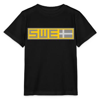 Drapeau tactique de la Suède - T-shirt bio MINI CREATOR Stanley/Stella Enfant - noir - Devant - Mikhail (115cm)