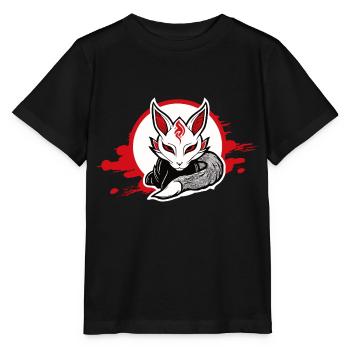 Manga Kitsune Renard Anime Kumiho Masque Manga Otaku - T-shirt bio MINI CREATOR Stanley/Stella Enfant - noir - Devant - Mikhail (115cm)