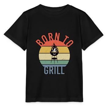 Born to Grill Retro - Stanley/Stella MINI CREATOR Kids’ T-Shirt - black - Front - Mikhail (115cm)