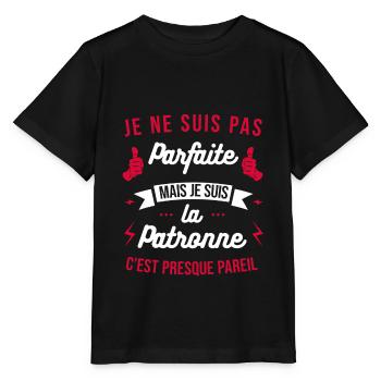 JE SUIS LA PATRONNE - T-shirt bio MINI CREATOR Stanley/Stella Enfant - noir - Devant - Mikhail (115cm)