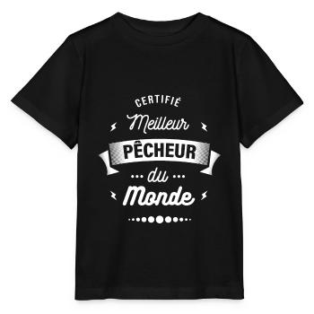 CERTIFIÉ MEILLEUR PÊCHEUR - T-shirt bio MINI CREATOR Stanley/Stella Enfant - noir - Devant - Mikhail (115cm)