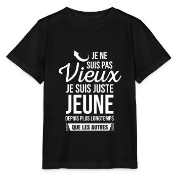 JE NE SUIS PAS VIEUX - T-shirt bio MINI CREATOR Stanley/Stella Enfant - noir - Devant - Mikhail (115cm)